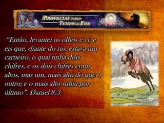     ... antecedente mais próximo de “um deles” e não dos “quatro ventos”.Além disso, o chifre pequeno cresce em direção a três entidades geográficas, “o Sul”, “o Oriente” e “a Terra Gloriosa”. ...Esta segunda atividade do chifre pequeno sugere que a primeira atividade, “a saída” também pertence ao plano geográfico, os quatro pontos cardeais.Portanto, o chifre pequeno de Daniel 8, deveria surgir de um dos quatro ventos. Ou seja, deveria aparecer em um dos quatro pontos cardeais. Num estudo superficial das Escrituras Sagradas alguns leitores cometem o equívoco de afirmar que o chifre pequeno de Daniel 8 seria um dos reis selêucidas, Antíoco IV, comumente conhecido como AntíocoEpifânio. Porém, a Bíblia não declara que o chifre pequeno de Daniel 8 é AntíocoEpifânio , existem vários aspectos em que este rei não atende às especificações proféticas:Chifres se referem a reinos, não a indivíduos; Ele não “cresceu muito”, em comparação com o império medo-persa e a Grécia;Ele não destruiu o templo de Jerusalém;