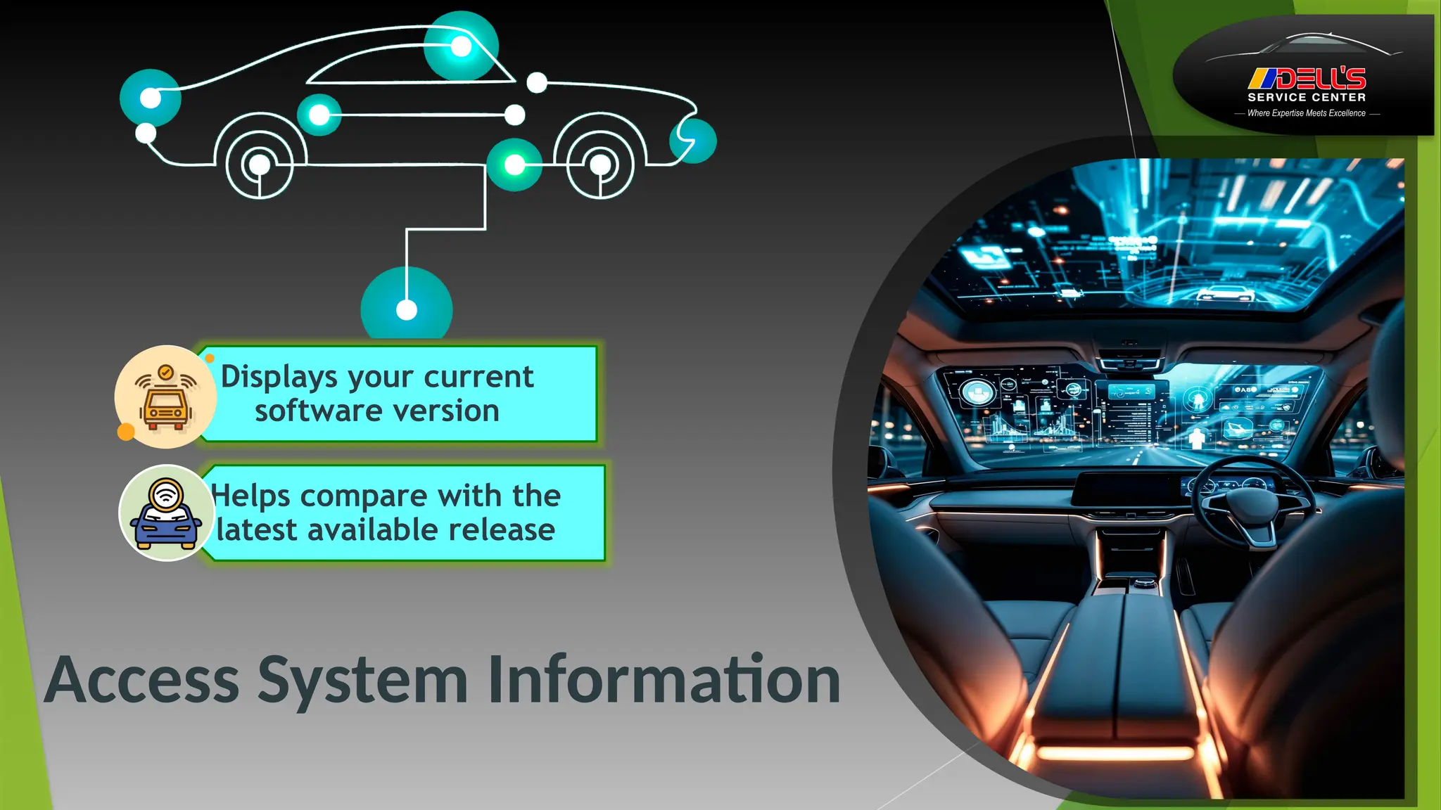 Access System Information
Displays your current
software version
Helps compare with the
latest available release
 