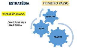 4 FASES DA CELULA
COMO FUNCIONA
UMA CELULA
PRÁTICA
ALVO
DESAFIO