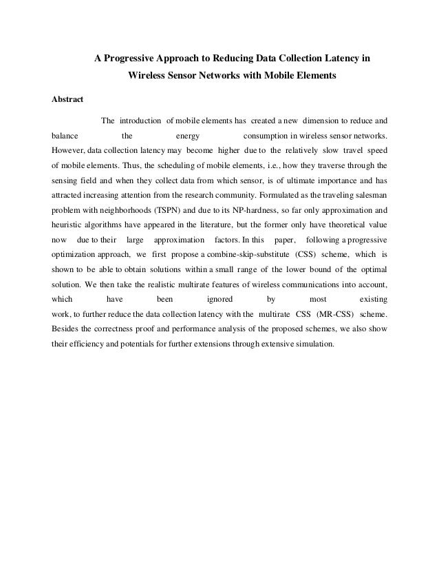 A progressive approach to reducing data collection latency in wireless