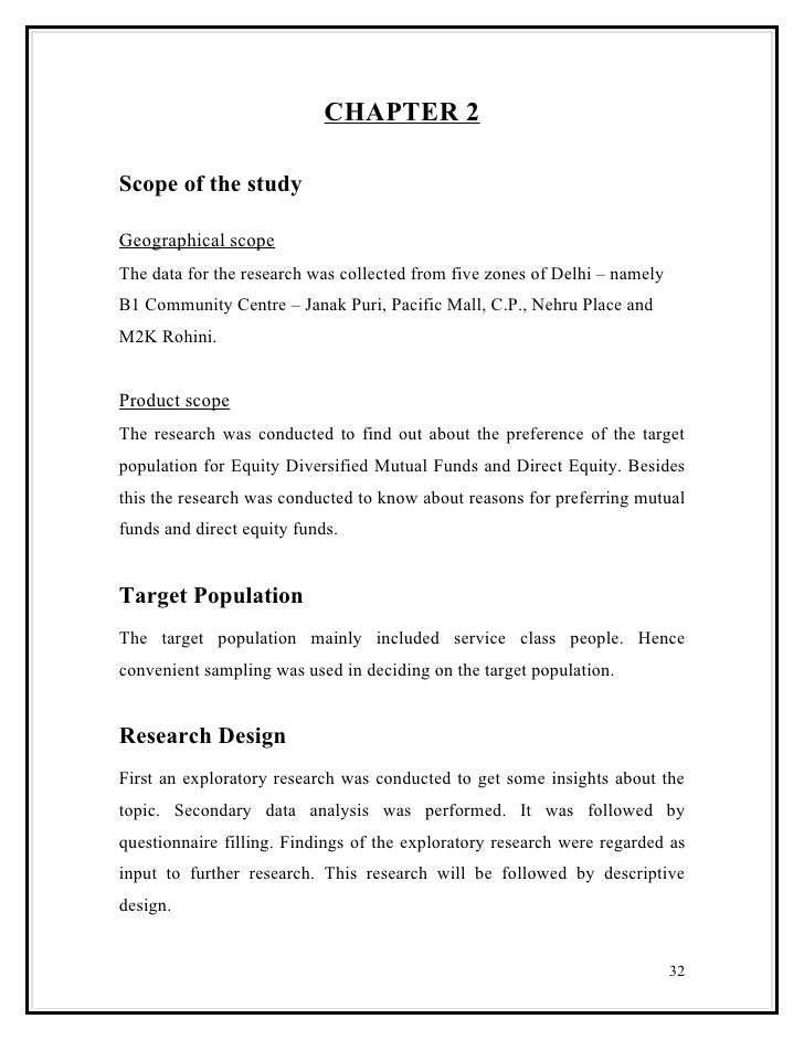 Scope Of The Research Project Example / Scope Of Formulation Of 