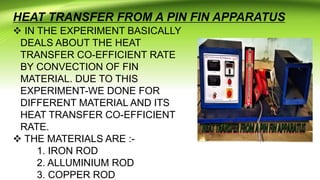 Fin Experiments A project on expended surface fin | PPTX