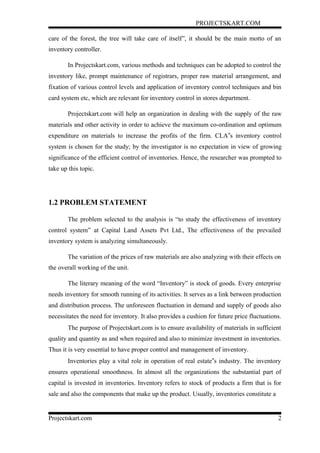 Book Inventory Management Problem Statement A project on inventory management | DOC