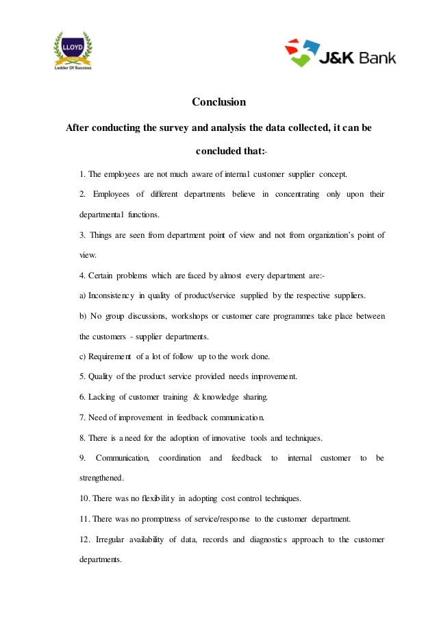 sample questionnaire on internal customer satisfaction survey