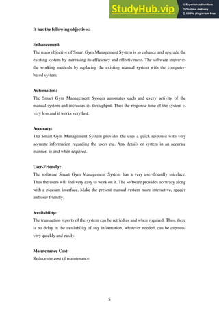 A Project Paper On Smart Gym Management System | PDF