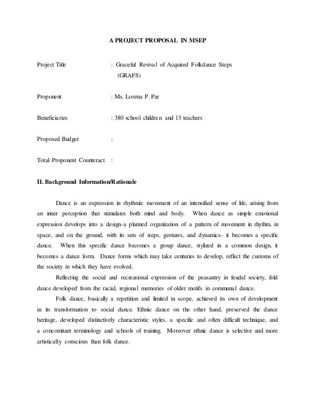 Rationale of a project proposal sample image