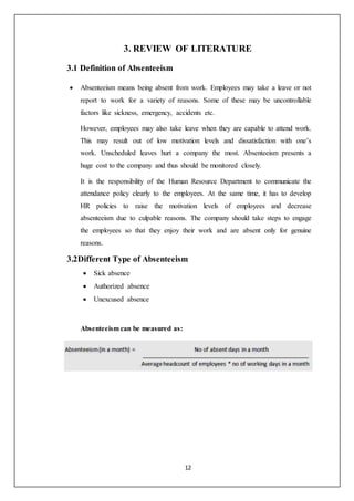 Absenteeism | DOCX