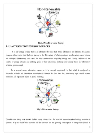 14
Fig 3.1 Non-Renewable Energy
3.1.2 ALTERNATIVE ENERGY SOURCES
It is any energy source that is an alternative to fossil ...