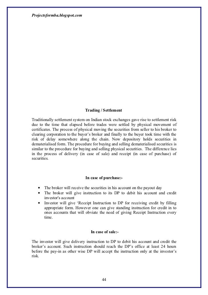 Gloss trading and settlement system