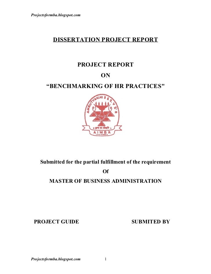 mba hr dissertation projects download