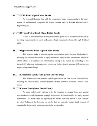 A project report on comparative study of mutual funds in india