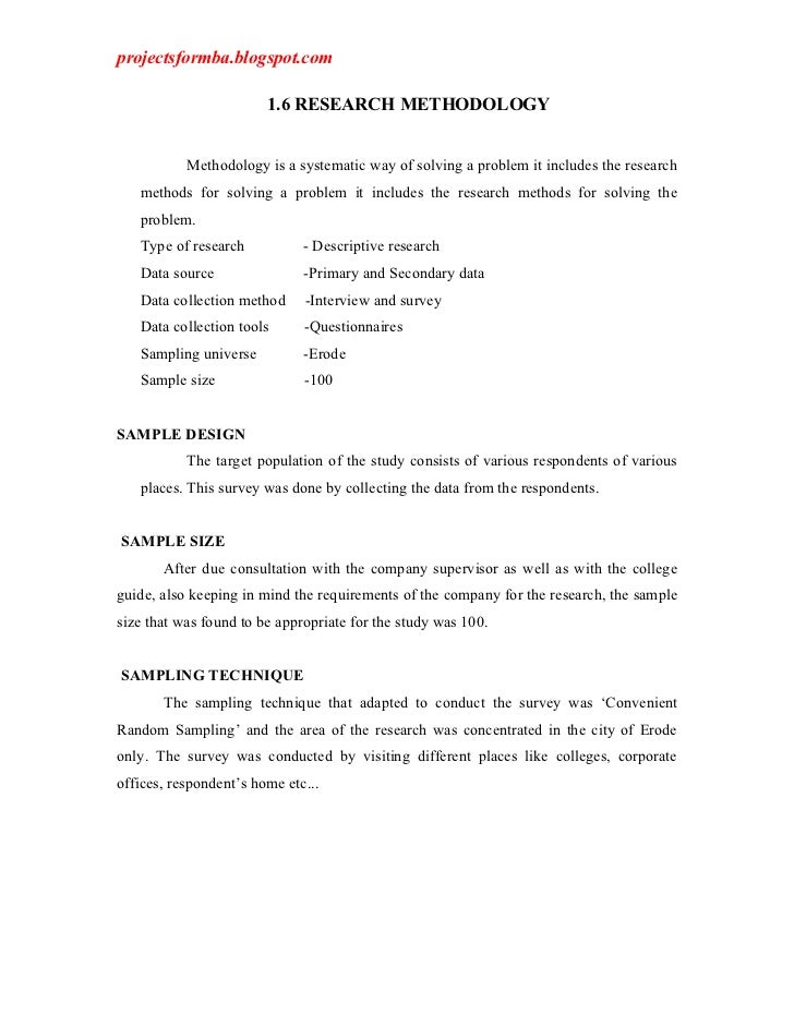 Different types of methodology