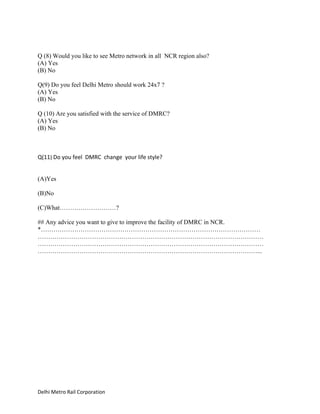 A project report on dmrc