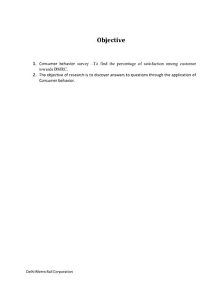 A project report on dmrc