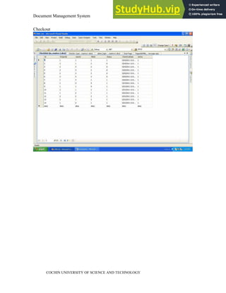 Document Management System Appendix
COCHIN UNIVERSITY OF SCIENCE AND TECHNOLOGY
Checkout
 