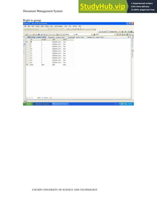 Document Management System Appendix
COCHIN UNIVERSITY OF SCIENCE AND TECHNOLOGY
Right to group
 