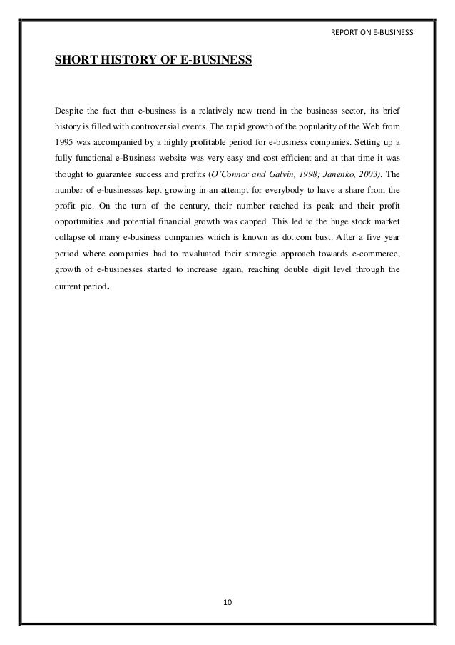 short business report format