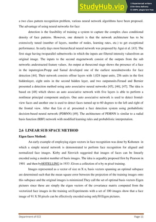 A PROJECT REPORT ON FACE RECOGNITION SYSTEM WITH FACE DETECTION | PDF