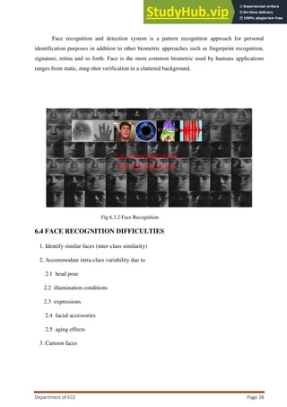 A PROJECT REPORT ON FACE RECOGNITION SYSTEM WITH FACE DETECTION | PDF