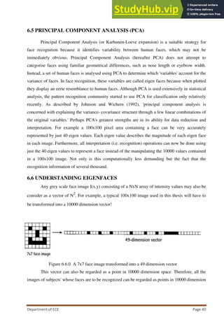 A PROJECT REPORT ON FACE RECOGNITION SYSTEM WITH FACE DETECTION | PDF