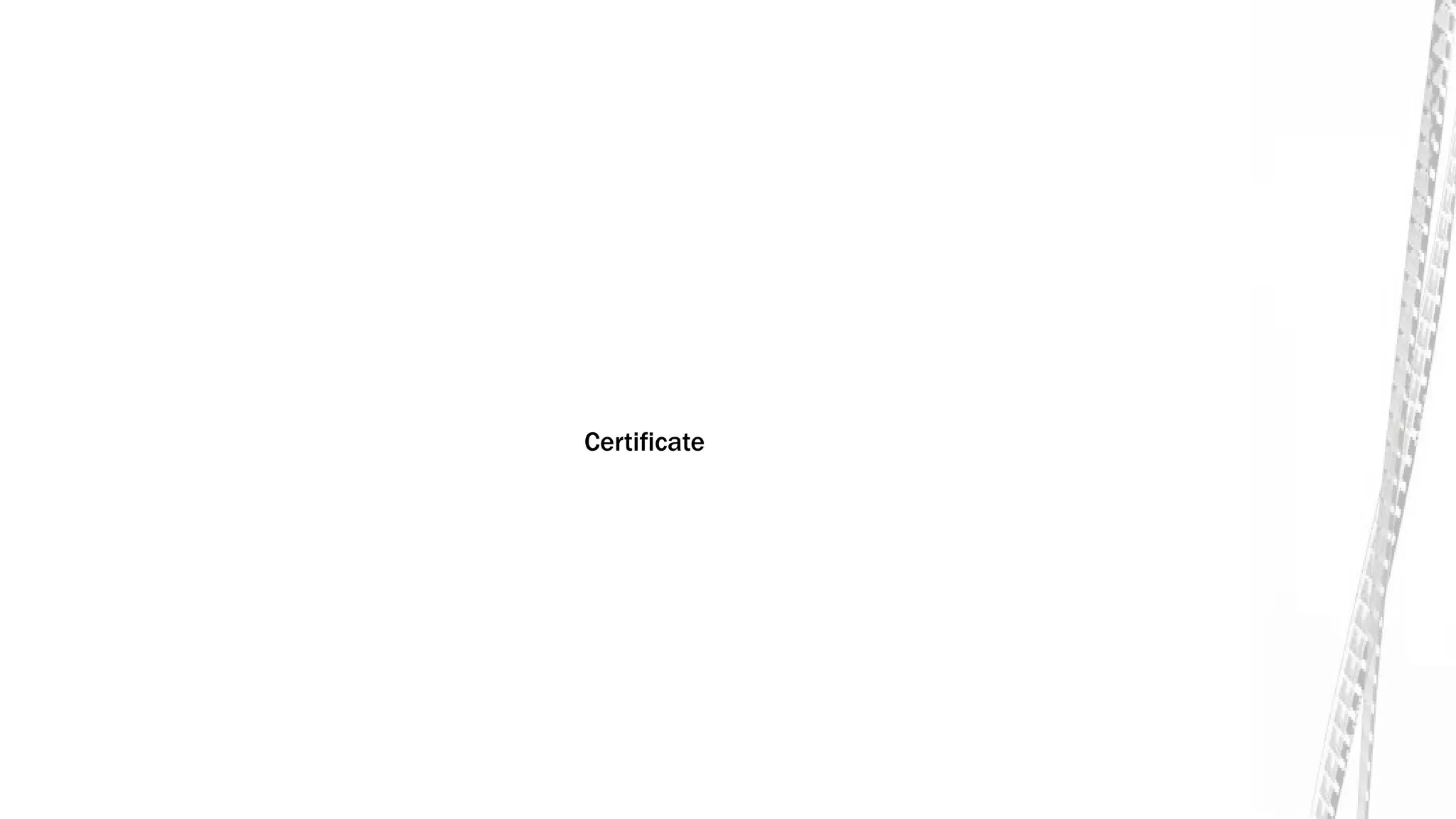 Certificate
 
