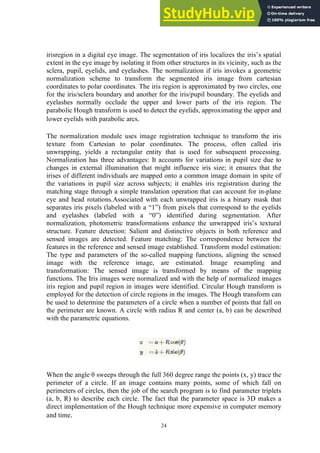 A PROJECT REPORT ON IRIS RECOGNITION SYSTEM USING MATLAB | PDF