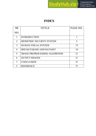 A PROJECT REPORT ON IRIS RECOGNITION SYSTEM USING MATLAB | PDF | Eye ...