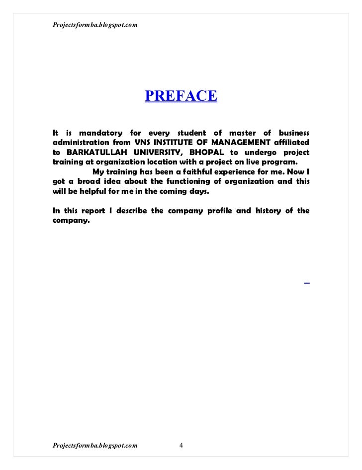 Preface of master thesis job