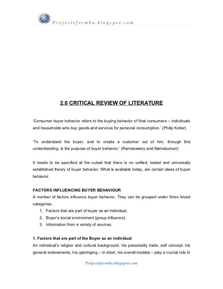 Literature review for sales promotion project
