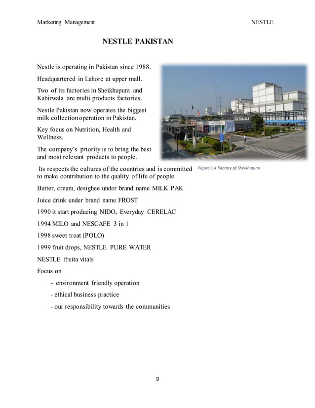 Project Report On Nestle