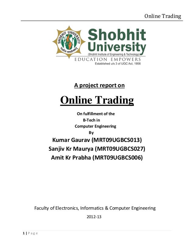 essay on online trading