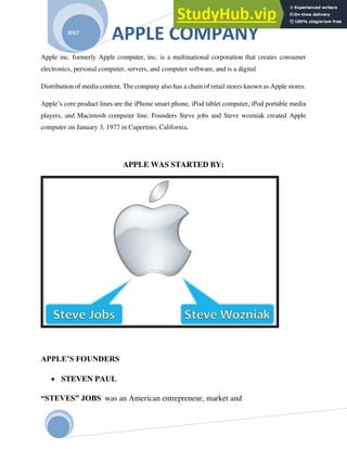 A PROJECT REPORT ON quot APPLE COMPANY quot.pdf