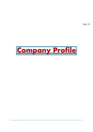 Page | 10
Company Profile
 