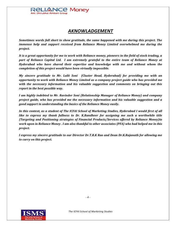 Project report on forex trading