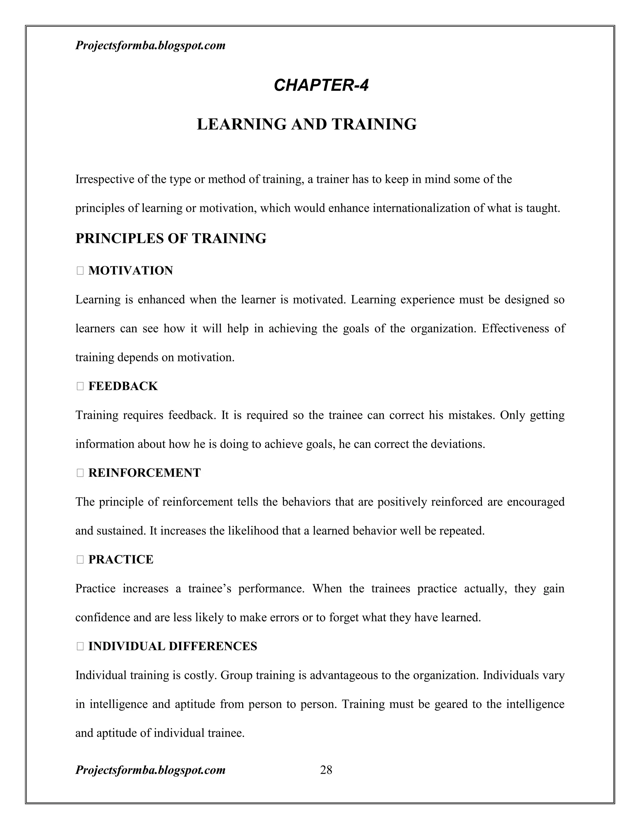 A project report on training and development with reference to hal