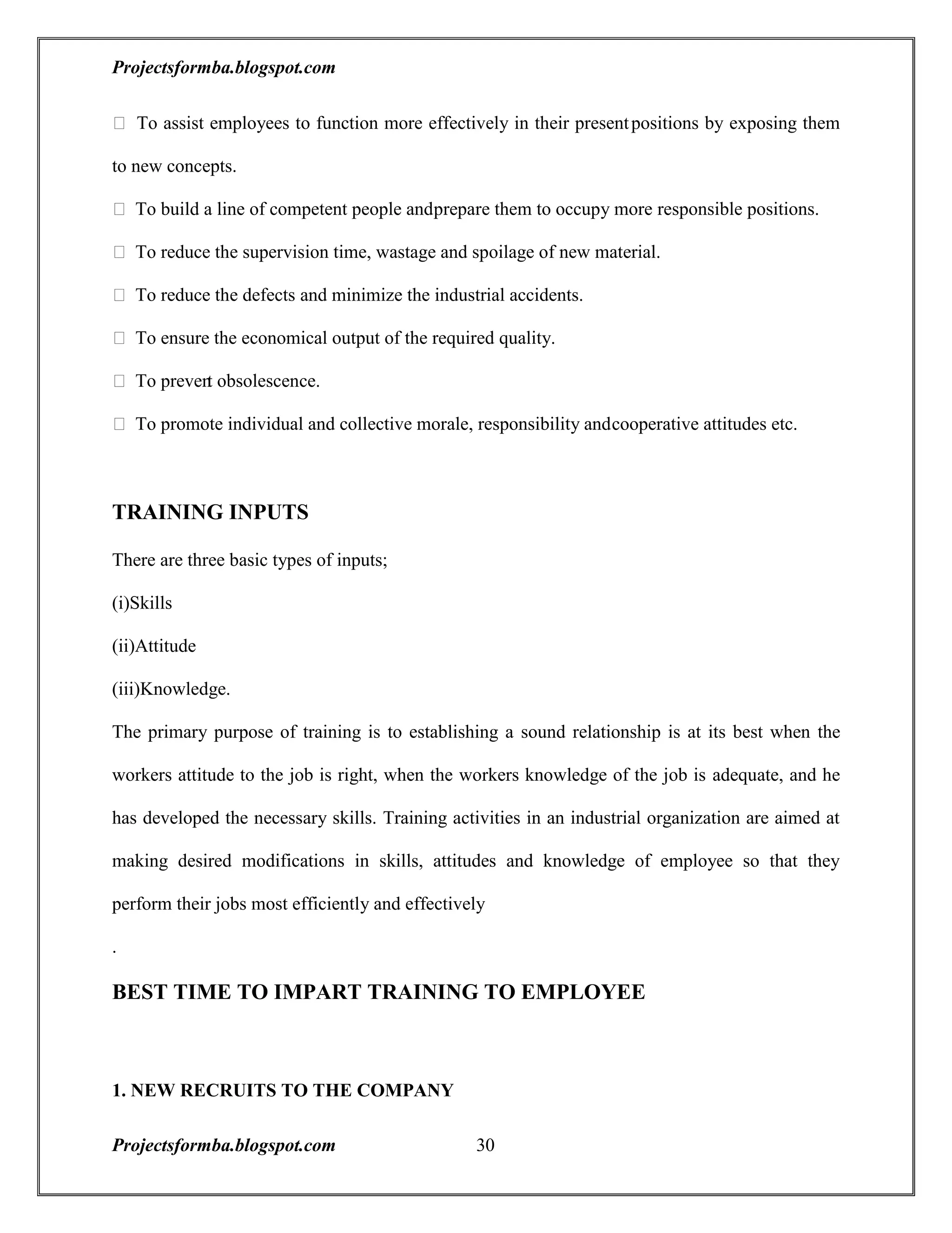 A project report on training and development with reference to hal