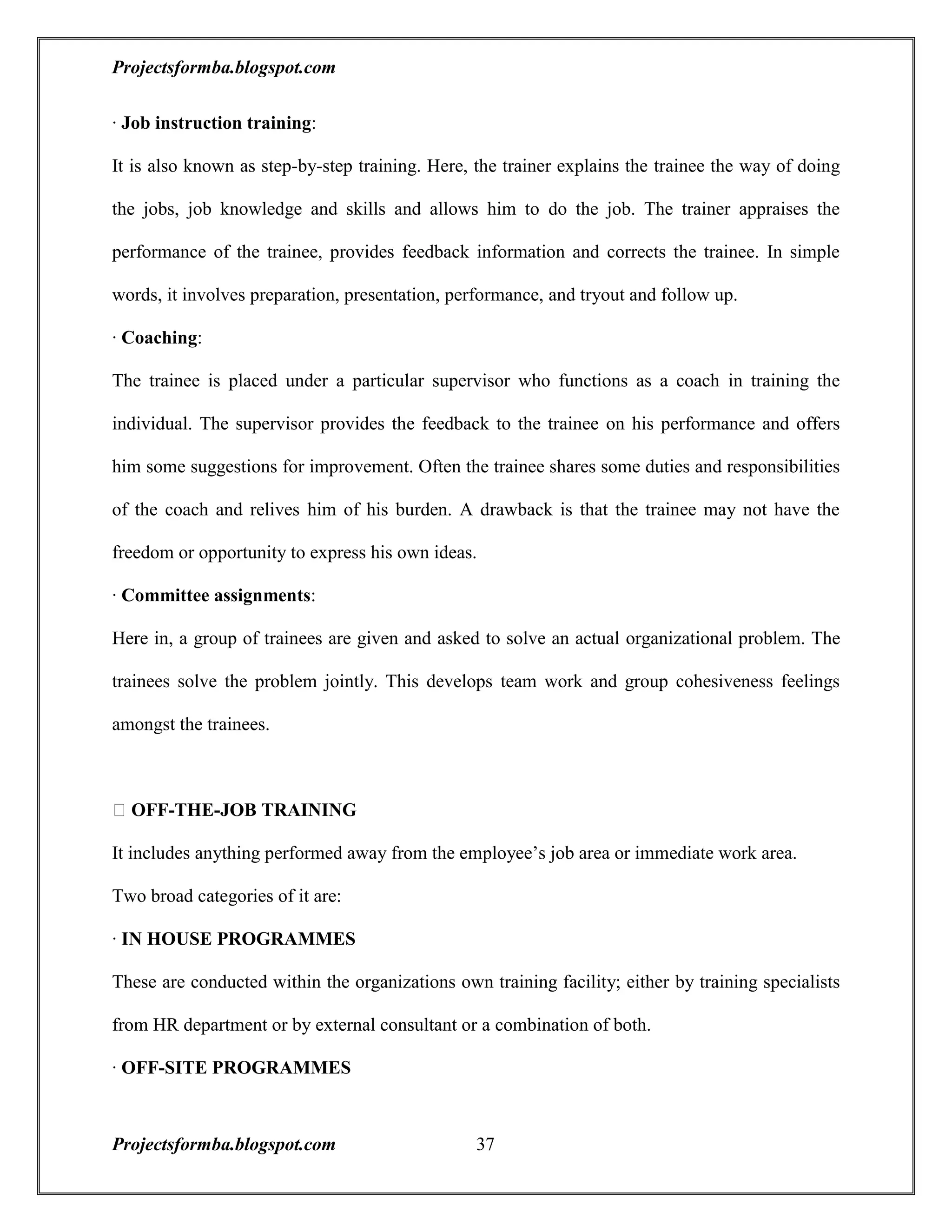 A project report on training and development with reference to hal