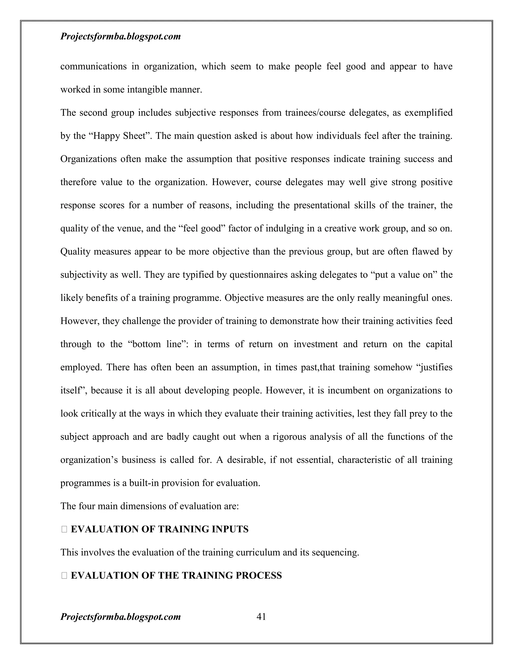 A project report on training and development with reference to hal