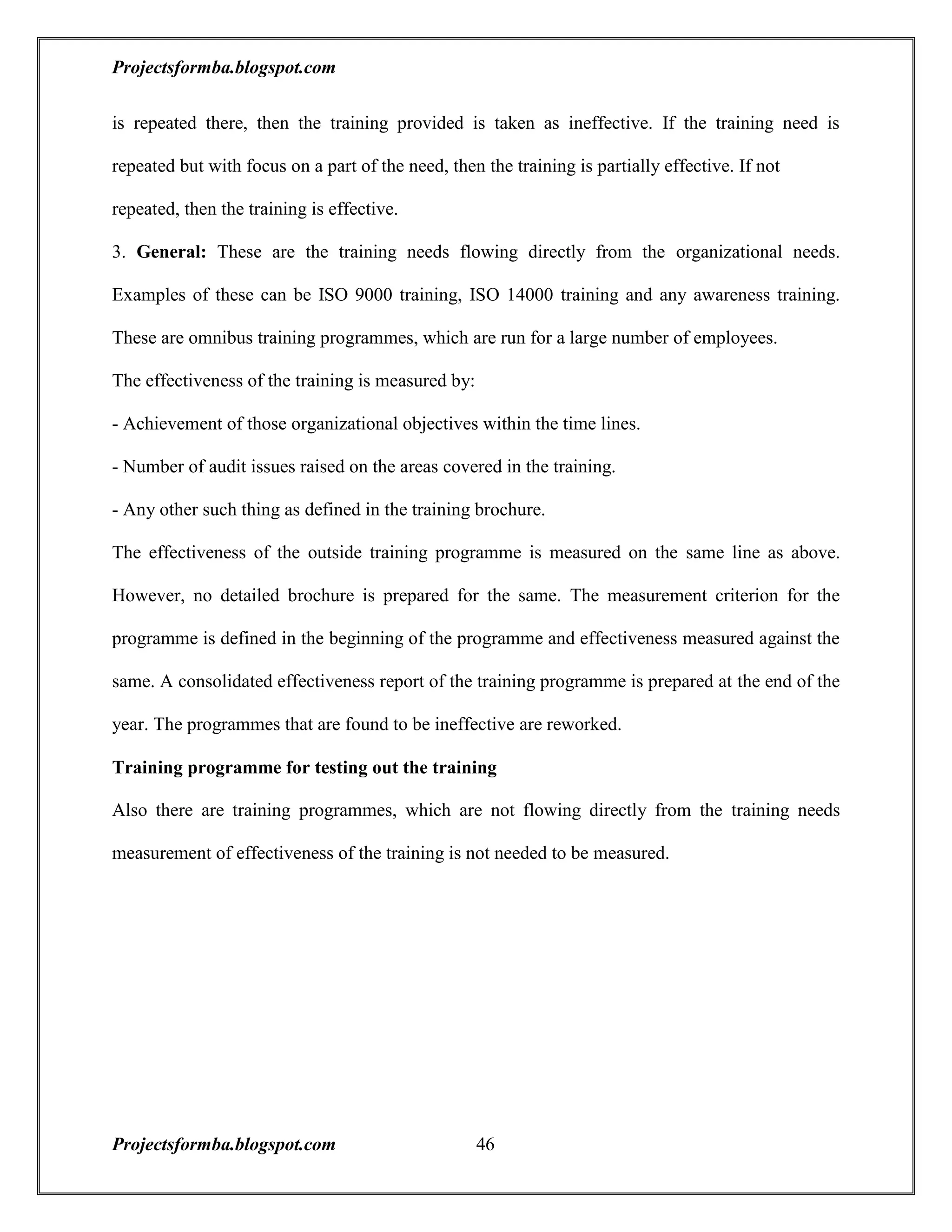 A project report on training and development with reference to hal