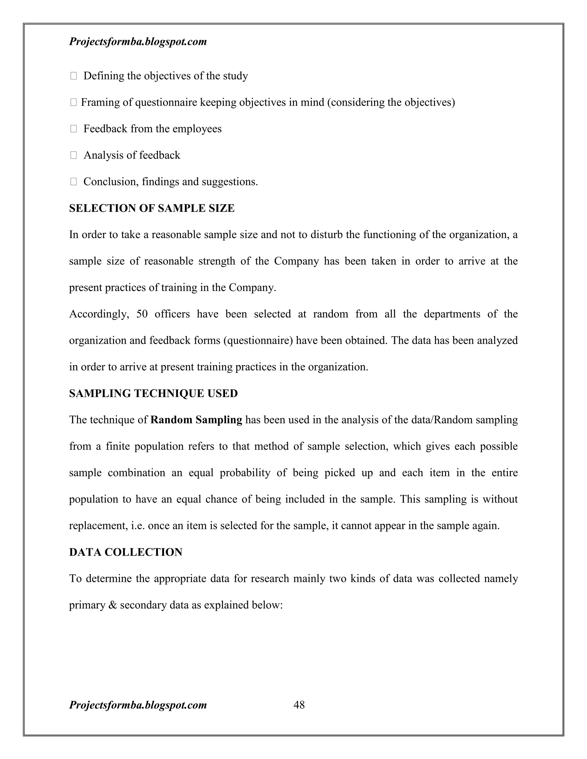 A project report on training and development with reference to hal