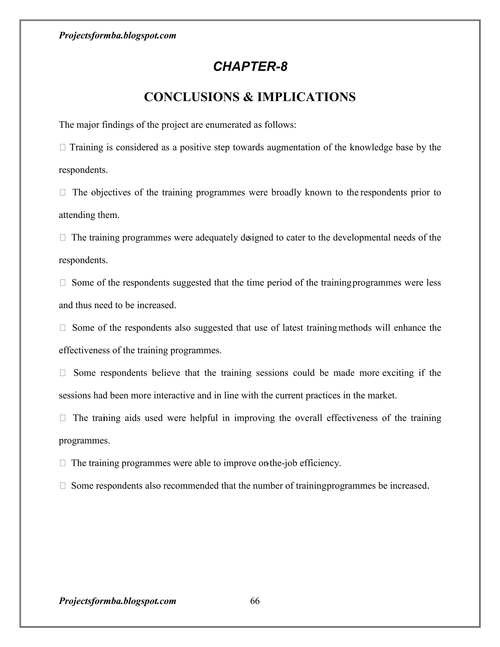 A project report on training and development with reference to hal