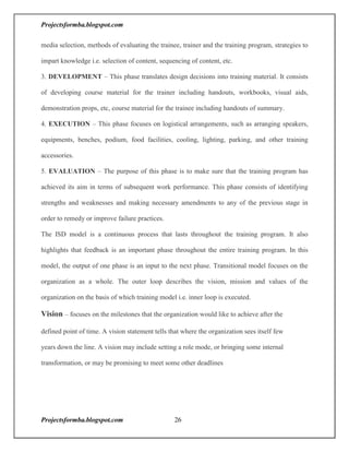 A project report on training and development with reference to hal