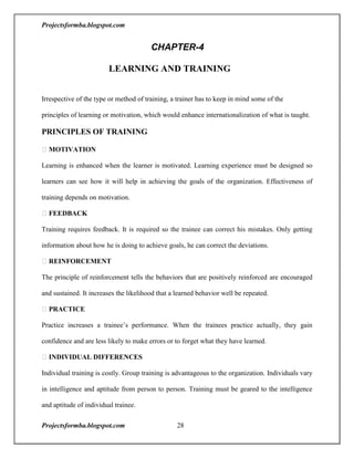 A project report on training and development with reference to hal