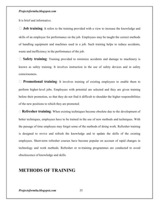 A project report on training and development with reference to hal