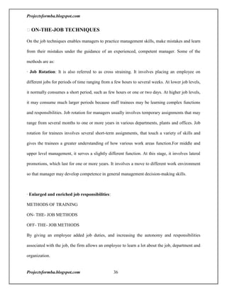 A project report on training and development with reference to hal