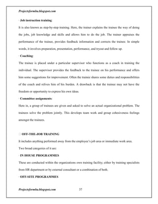 A project report on training and development with reference to hal