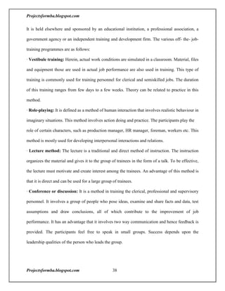 A project report on training and development with reference to hal