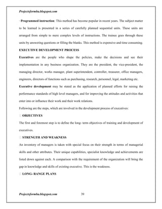 A project report on training and development with reference to hal