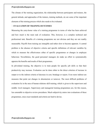 A project report on training and development with reference to hal