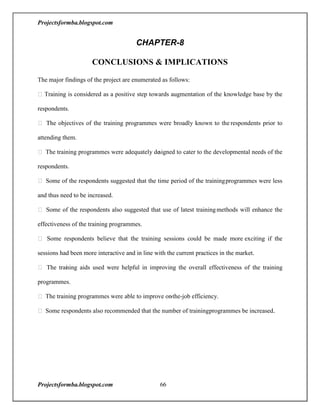 A project report on training and development with reference to hal